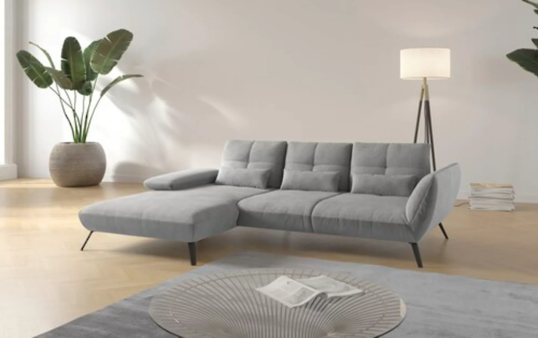 Places of Style Ecksofa »Mikado L-Form«, inkl. Sitztiefenverstellung und Ar günstig online kaufen