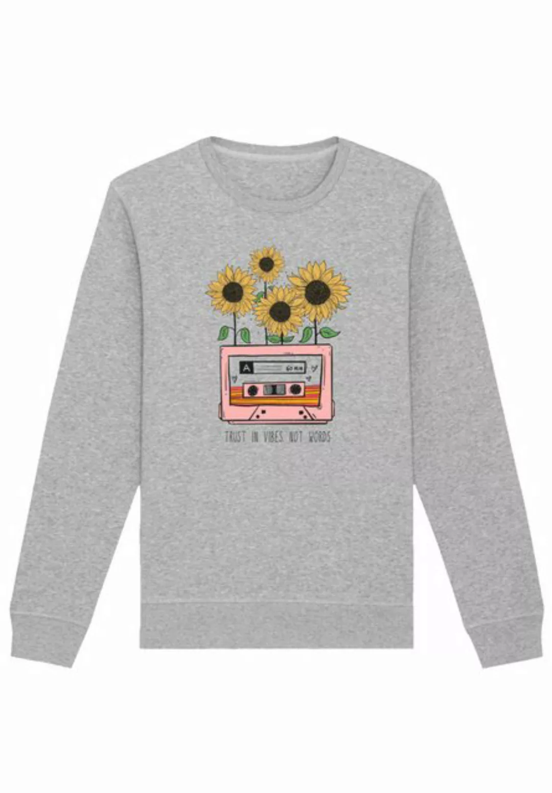 F4NT4STIC Sweatshirt Flower trust in vibes not words retro Premium Qualität günstig online kaufen