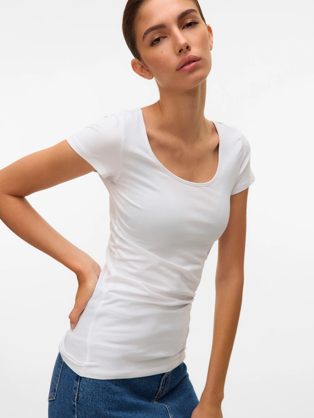 Vero Moda Rundhalsshirt "VMMAXI MY SOFT SS U-NECK" günstig online kaufen