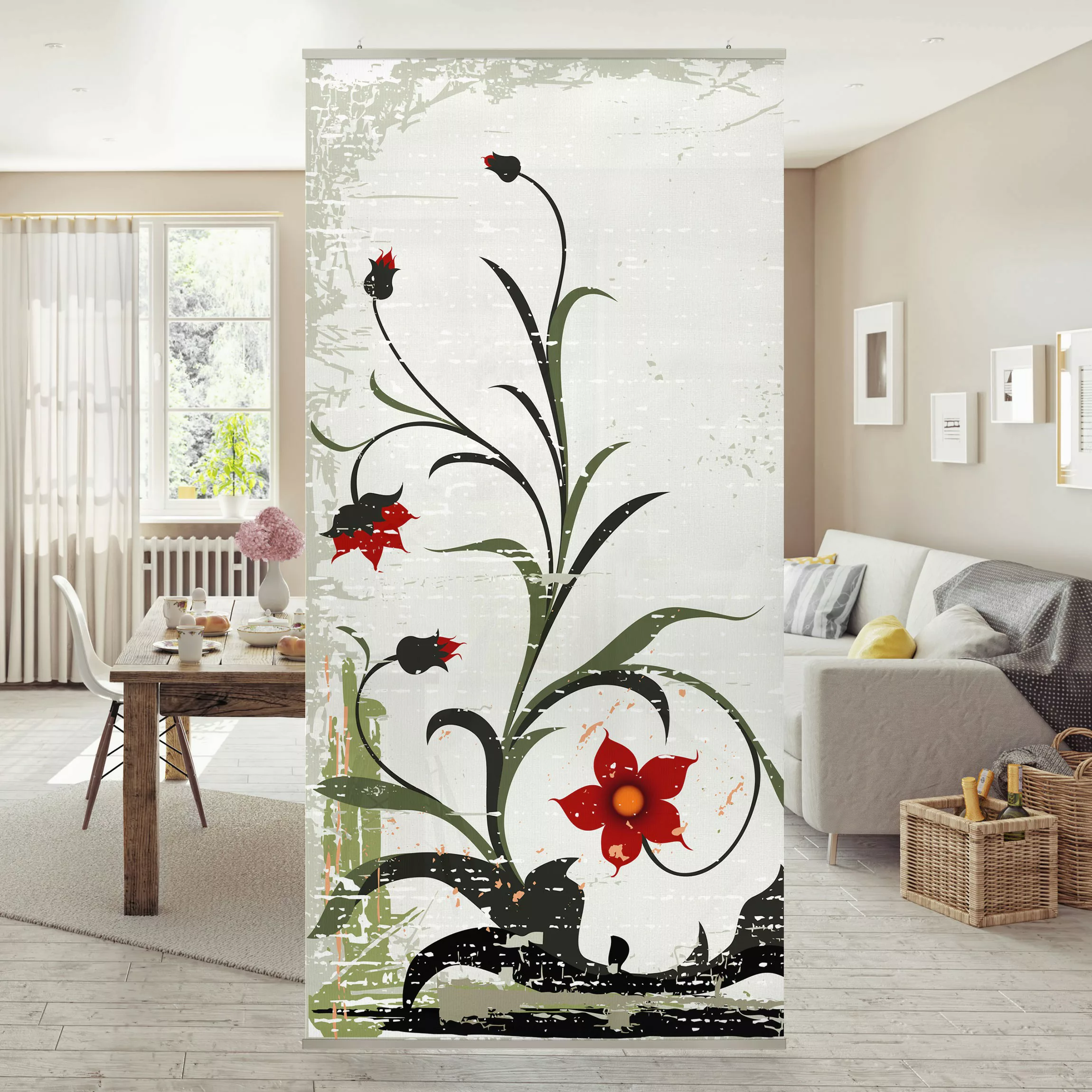 Raumteiler Blumen Pale Flower günstig online kaufen