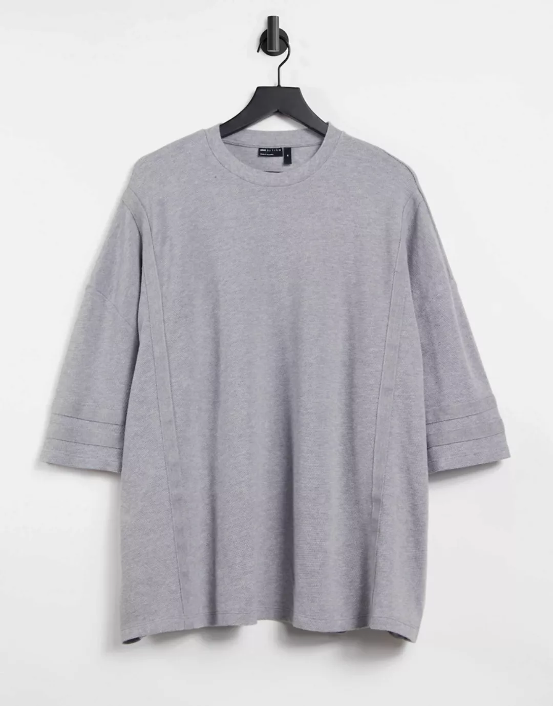 ASOS DESIGN – Oversized-T-Shirt aus schwerem Stoff in Grau günstig online kaufen