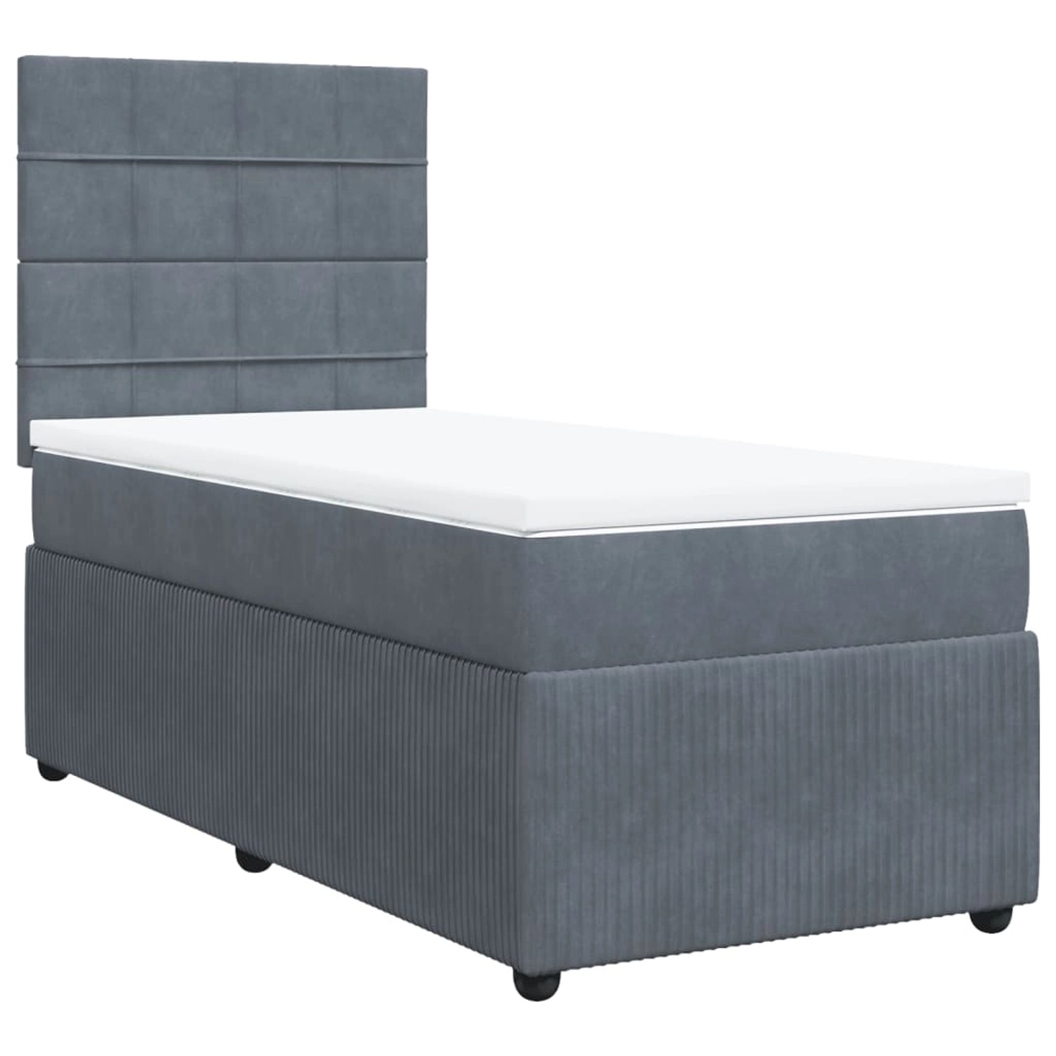 vidaXL Boxspringbett mit Matratze Dunkelgrau 80x200 cm Samt2102779 günstig online kaufen