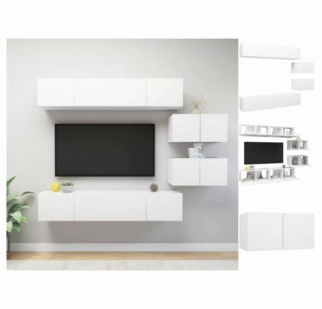 vidaXL TV-Schrank 6-tlg TV-Schrank-Set Weiß Spanplatte günstig online kaufen