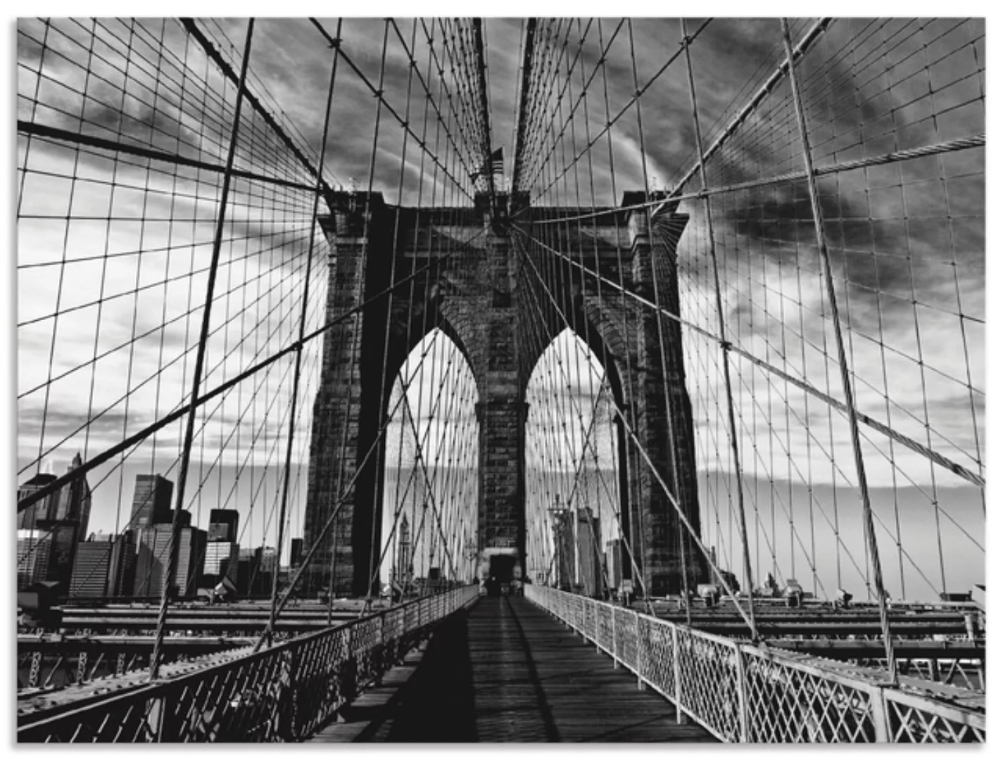 Artland Wandbild »Brooklyn Bridge - schwarz/weiss«, Brücken, (1 St.), als A günstig online kaufen