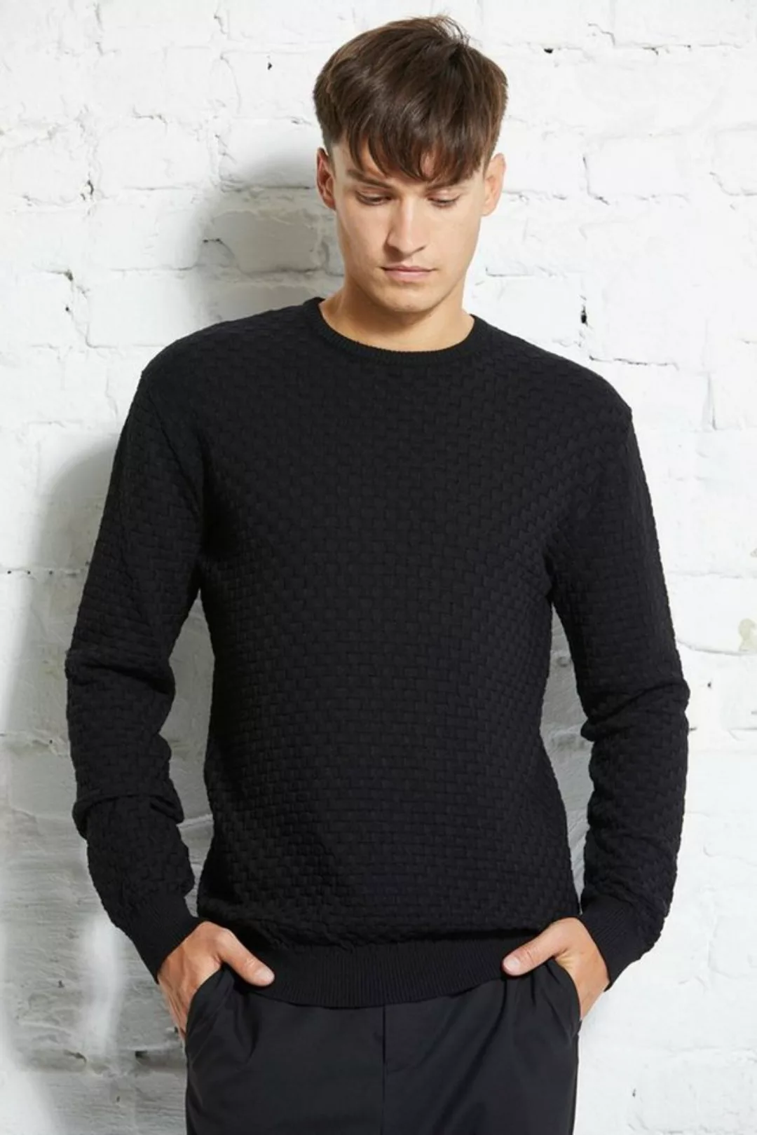 wunderwerk Wollpullover Crewknit waffleknit male günstig online kaufen