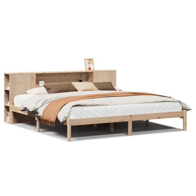 vidaXL Bett, Massivholzbett mit Regal ohne Matratze 200x200 cm Kiefernholz günstig online kaufen