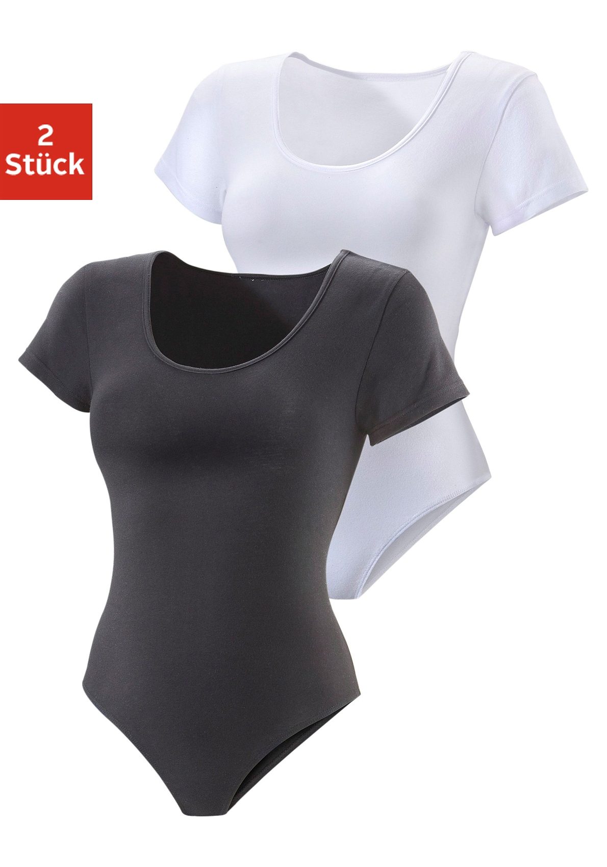 Vivance T-Shirt-Body (2er-Pack) aus elastischer Baumwoll-Qualität günstig online kaufen