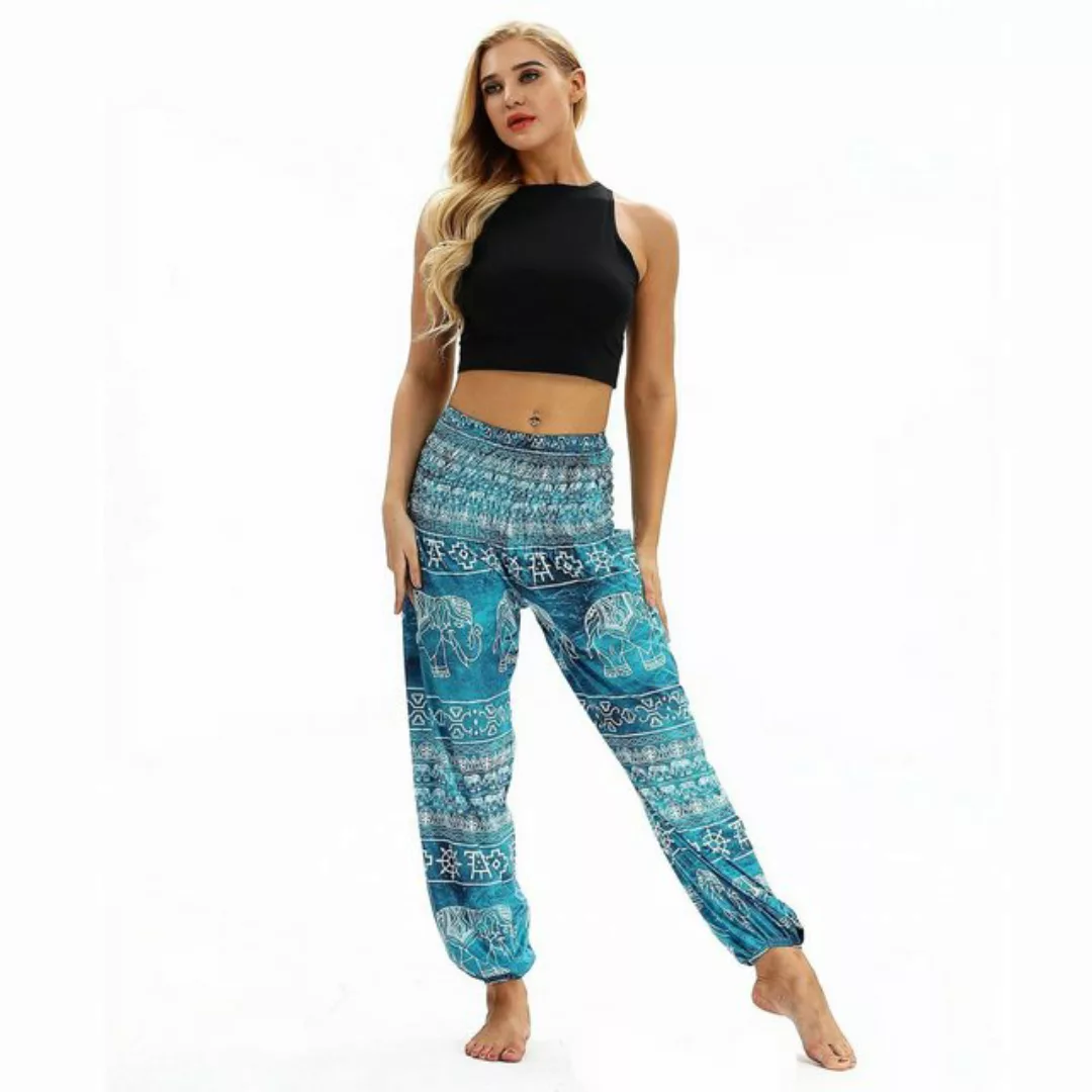 AUKUU Loungepants Lange, lockere Haremshose, bedruckt, sommerlicher Bohemia günstig online kaufen