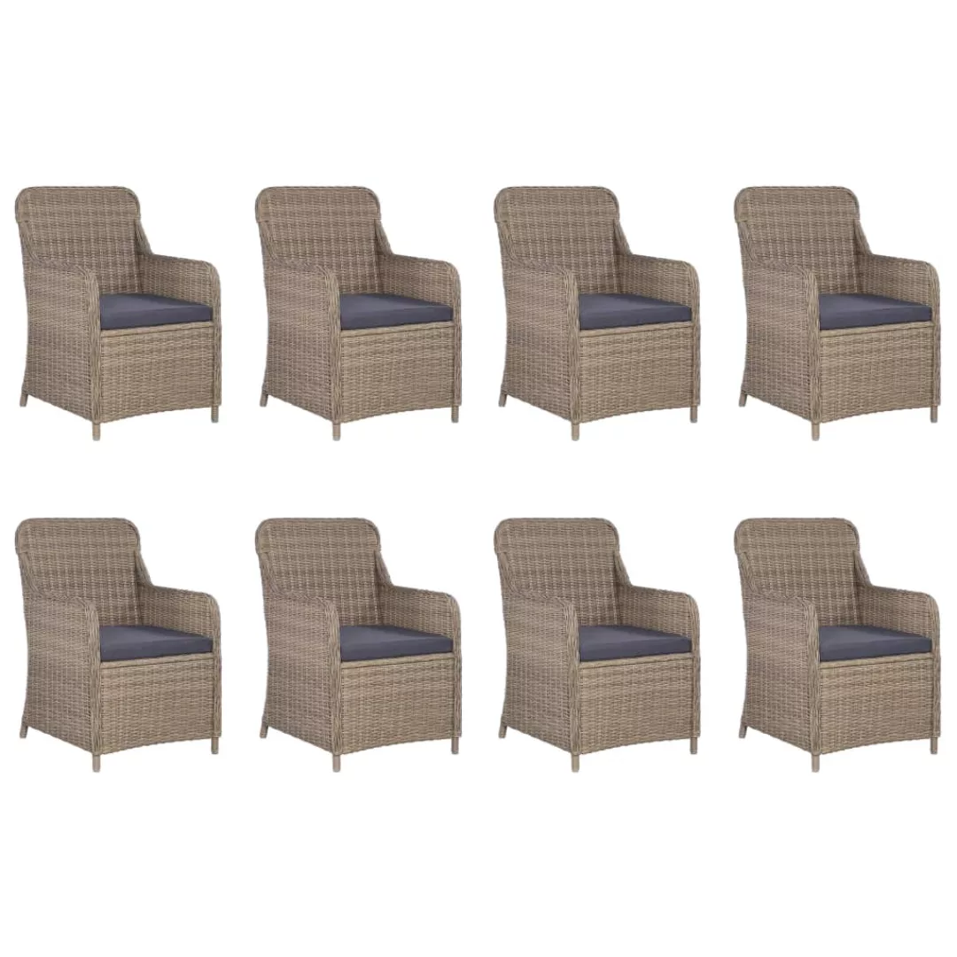 11-tlg. Garten-essgruppe Poly Rattan Braun günstig online kaufen