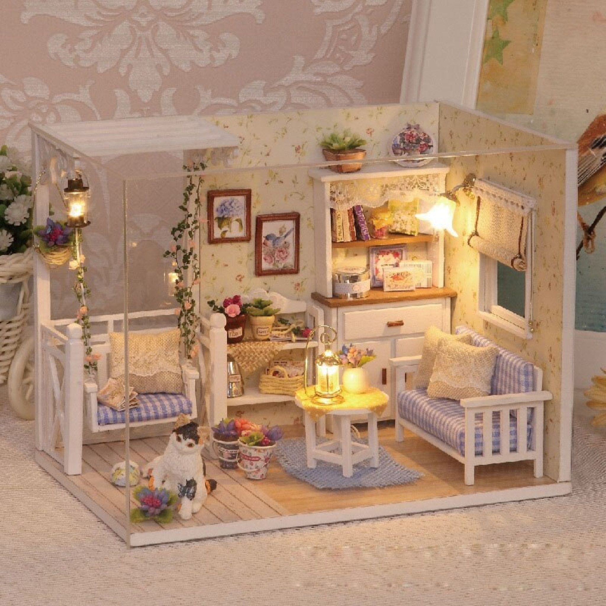 LA CUTE Puppenhaus Kinderzimmer-Puppenhaus Set: Holzhaus günstig online kaufen