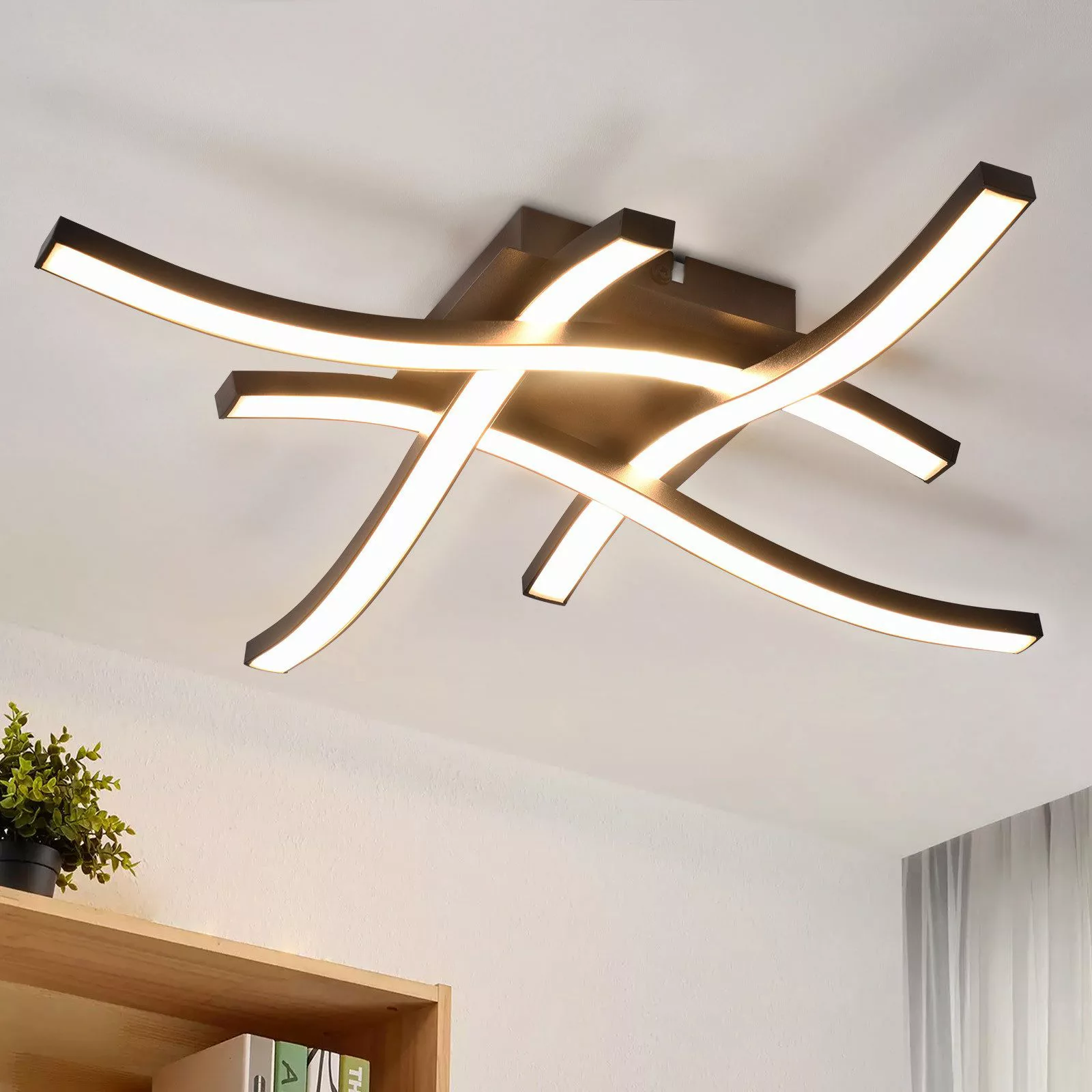 ZMH LED Deckenleuchte Wohnzimmer Schwarz Modern günstig online kaufen