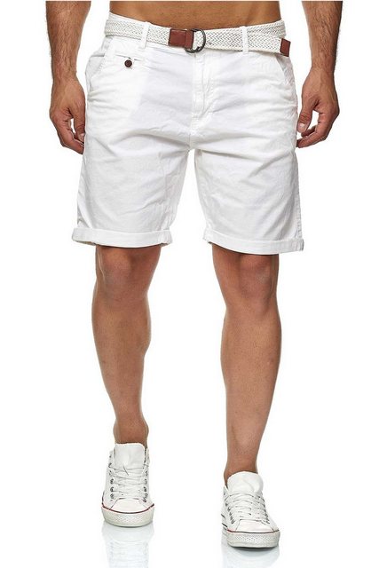 Indicode Shorts Herren kurze Hose mit Gürtel - Conor - Aus Baumwolle - Regu günstig online kaufen