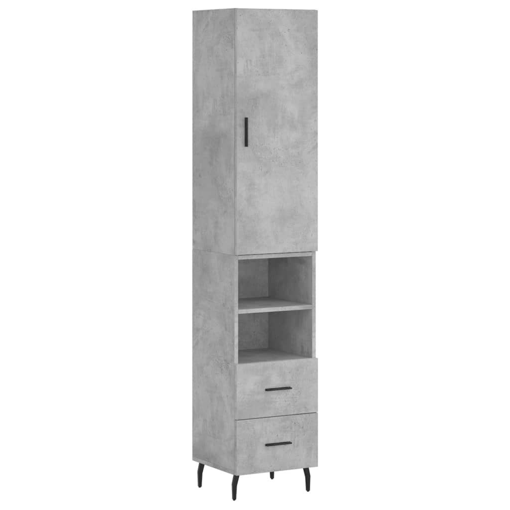 vidaXL Highboard Highboard Betongrau 34,5x34x180 cm günstig online kaufen