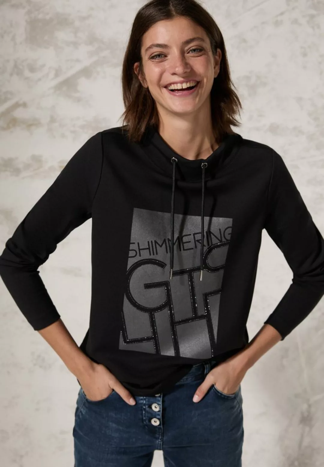 Cecil Langarmshirt mit schimmerndem Print günstig online kaufen