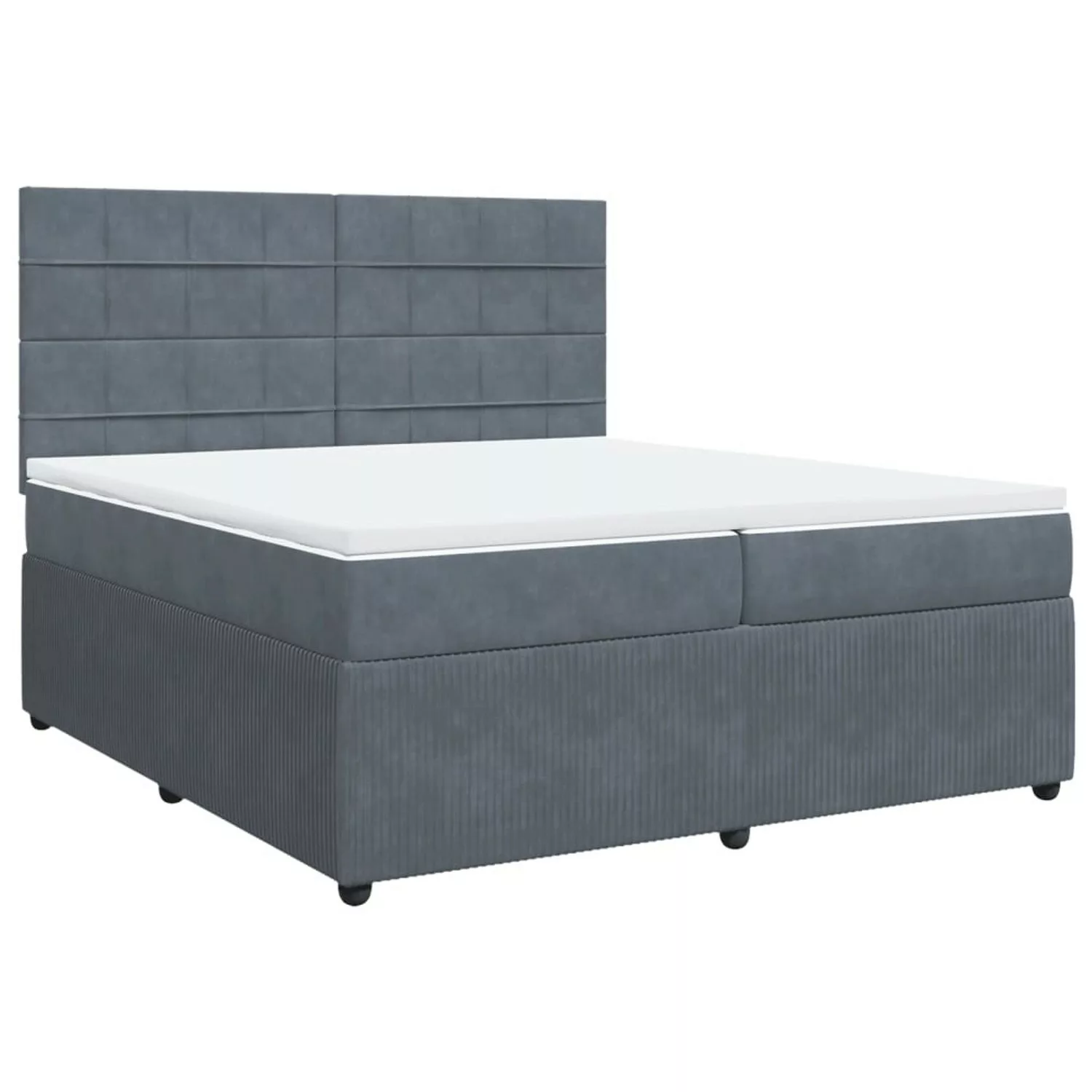 vidaXL Boxspringbett mit Matratze Dunkelgrau 200x200 cm Samt2098877 günstig online kaufen