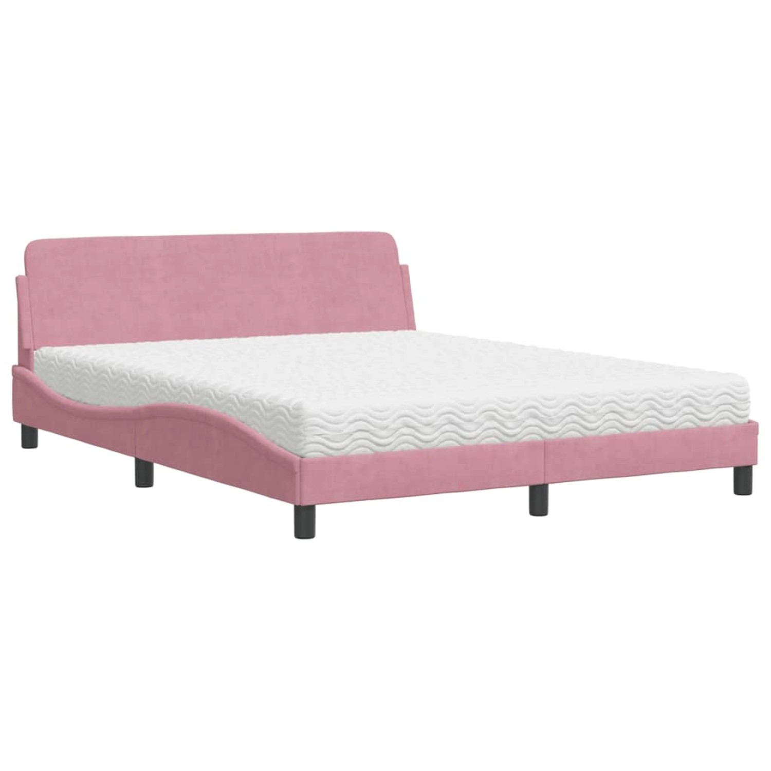 vidaXL Bett mit Matratze Rosa 160x200 cm Samt Modell 12008459 günstig online kaufen