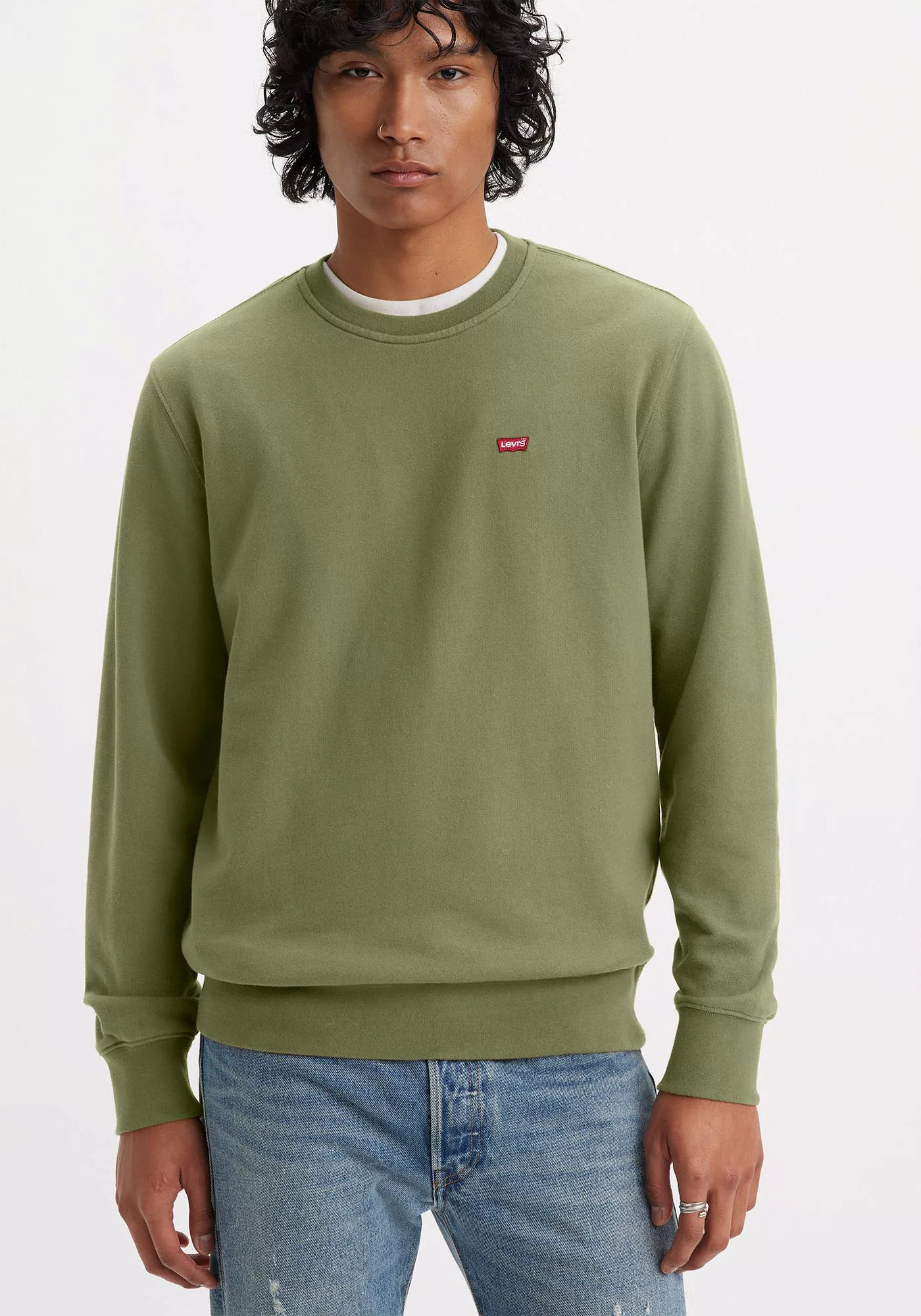 Levi's Sweater Logo Olivgrün - Größe L günstig online kaufen