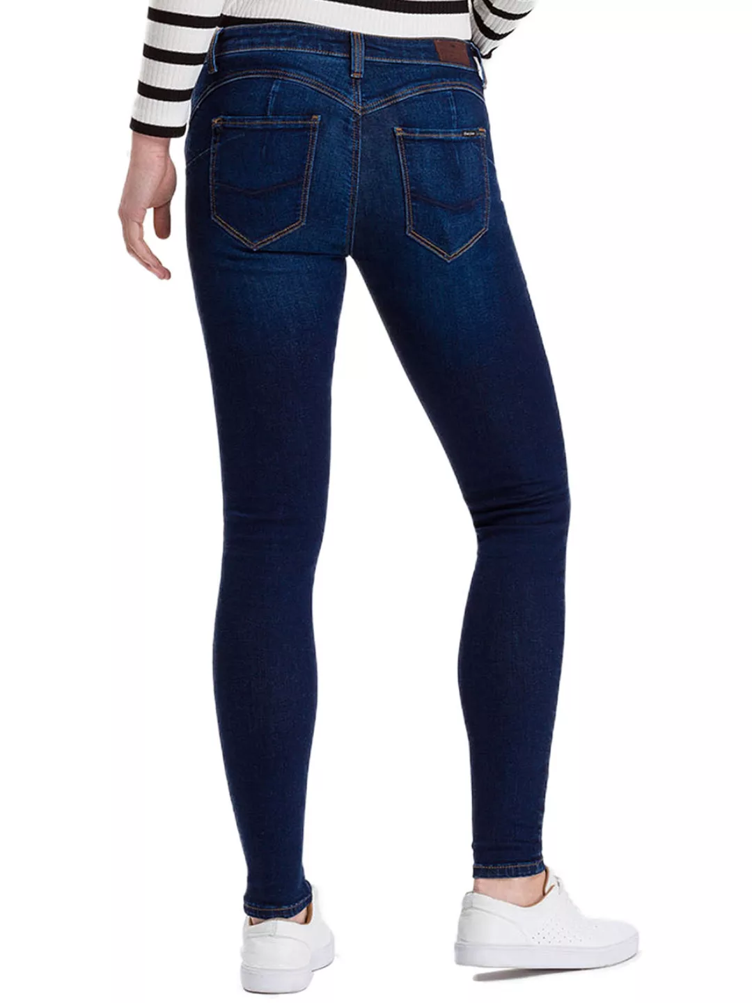 Cross Jeans Damen Push Up Jeans Page - Super Skinny Fit - Blau - Dark Blue günstig online kaufen