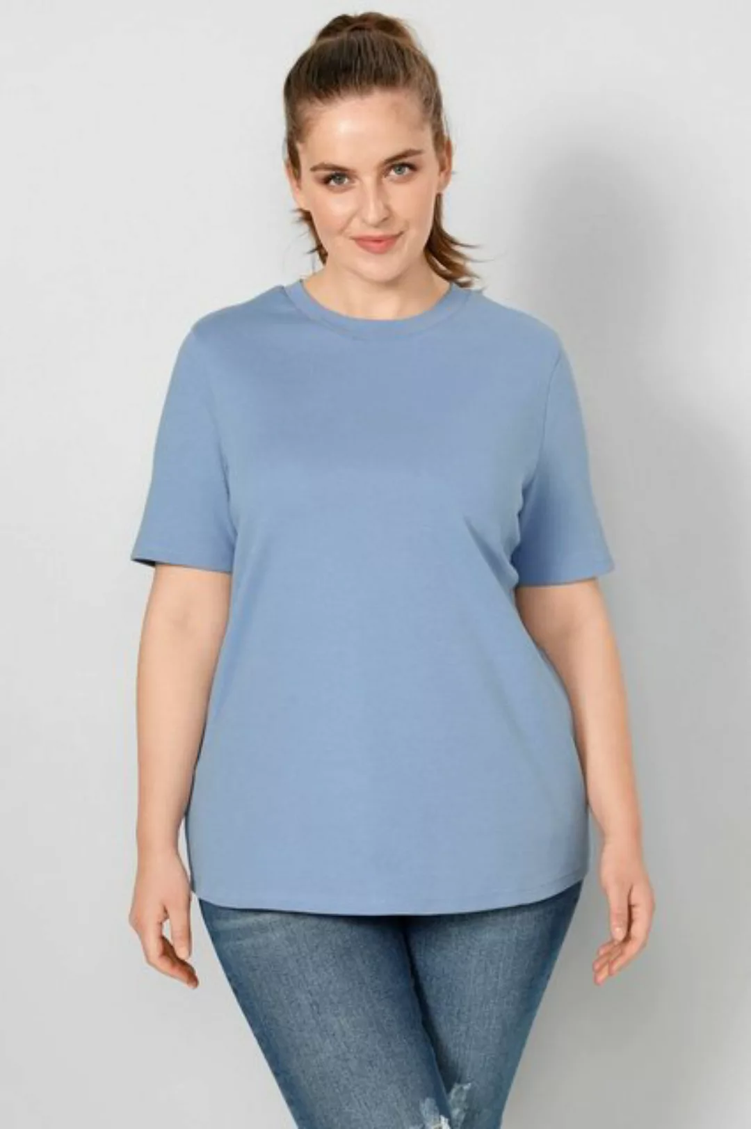 Sara Lindholm Rundhalsshirt T-Shirt Classic Fit Rundhals Halbarm günstig online kaufen