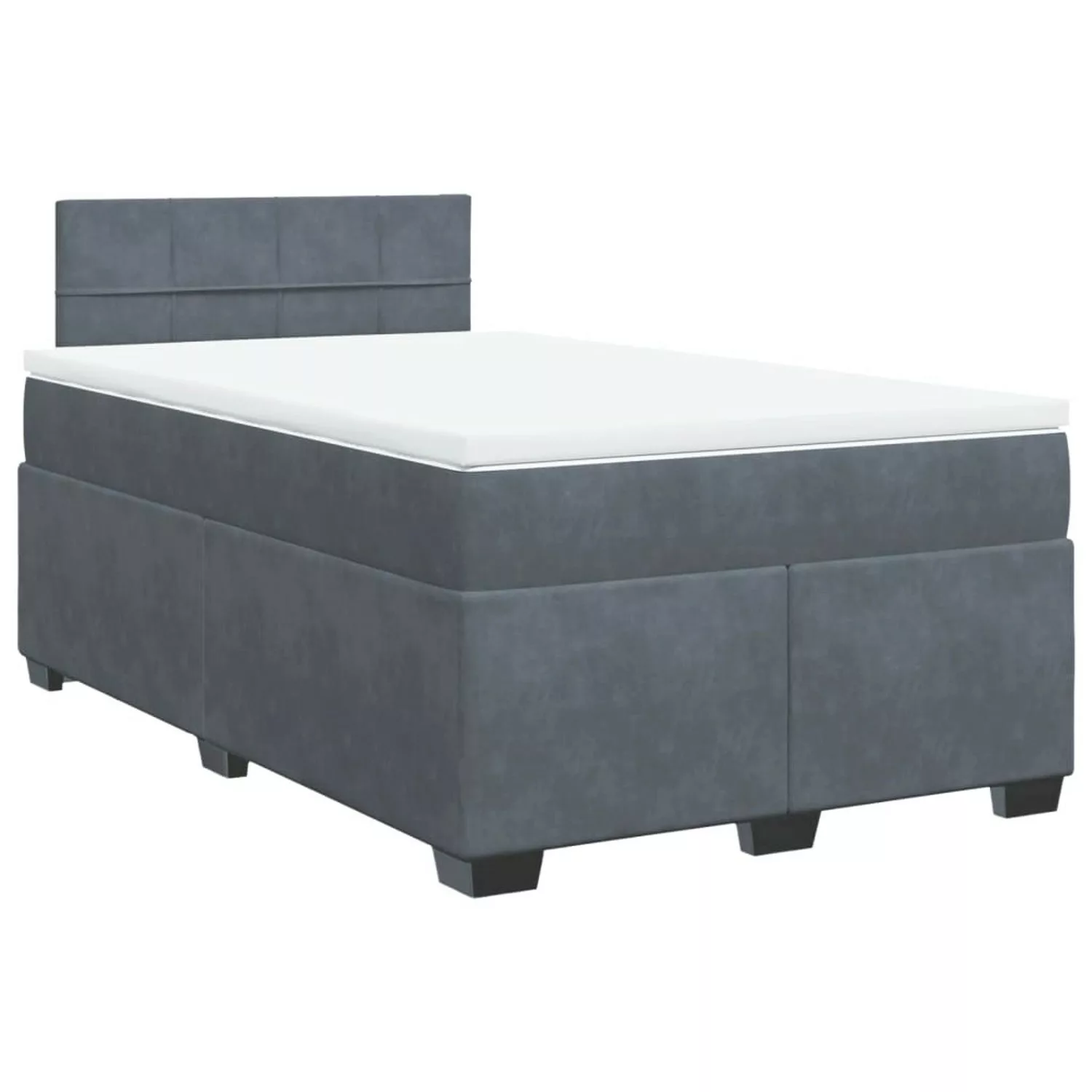 vidaXL Boxspringbett mit Matratze Dunkelgrau 120x190 cm Samt2103042 günstig online kaufen