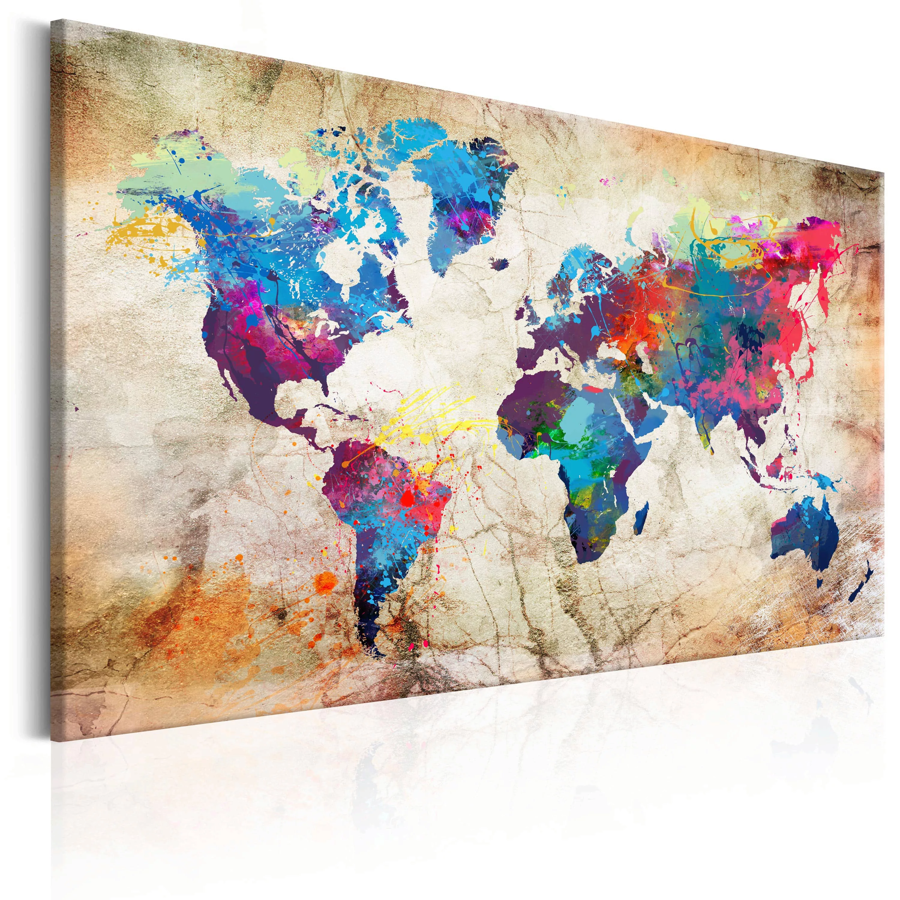 Wandbild - World Map: Urban Style günstig online kaufen