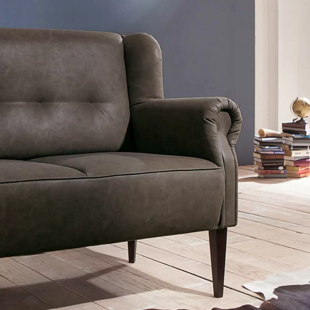 2 Sitzer Couch in Grau Landhaus günstig online kaufen