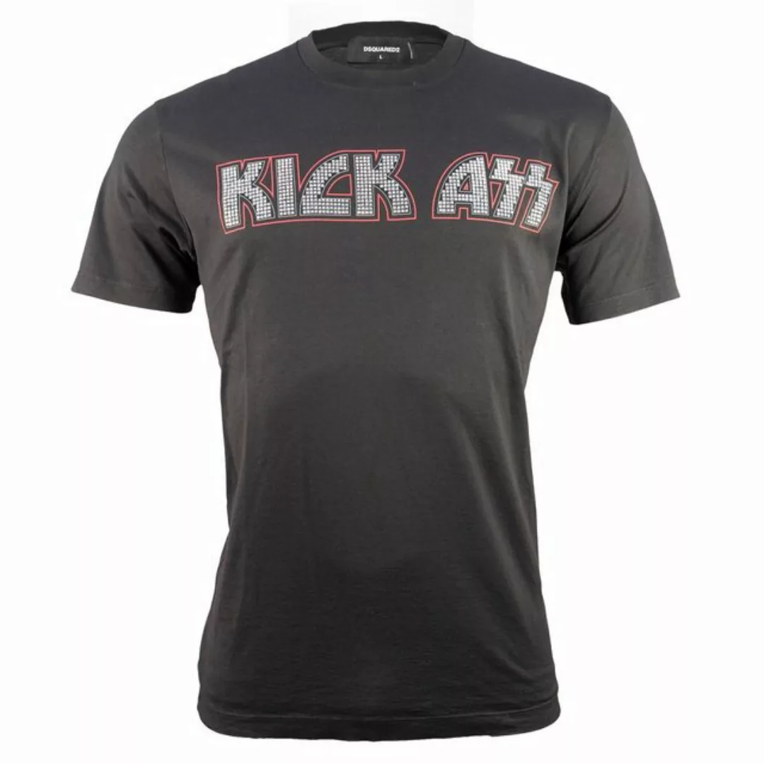 Dsquared2 T-Shirt S71GD0978 Nieten-Applikation "Kick Ass", schwarz günstig online kaufen
