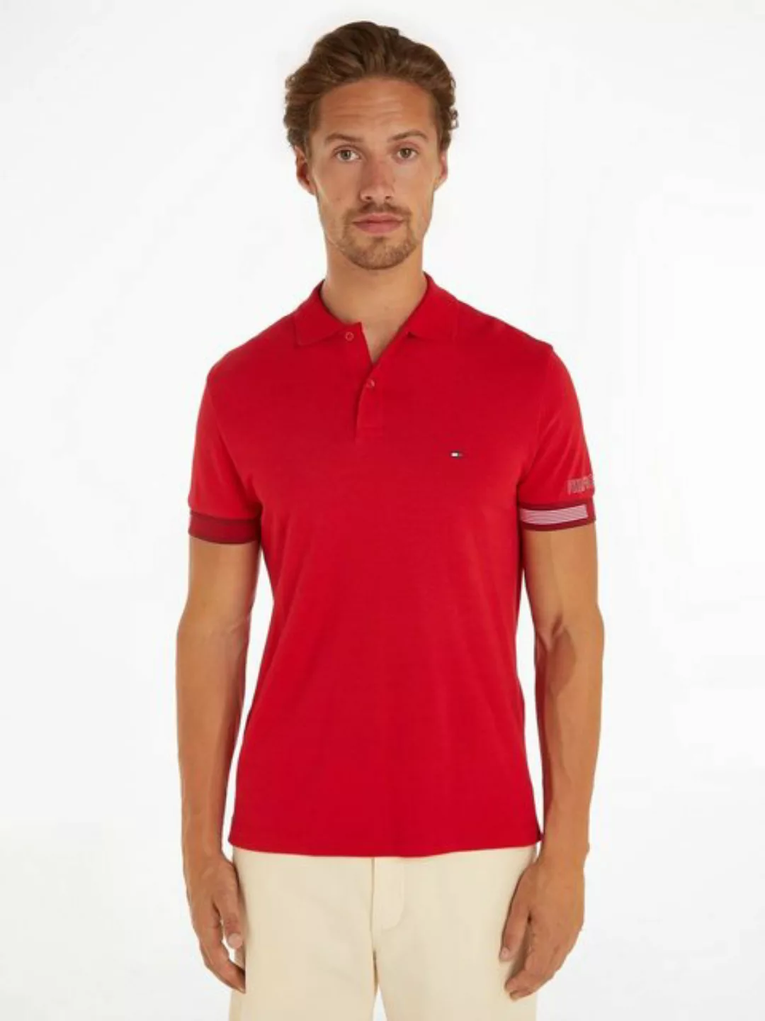 Tommy Hilfiger Poloshirt FLAG CUFF SLIM POLO günstig online kaufen