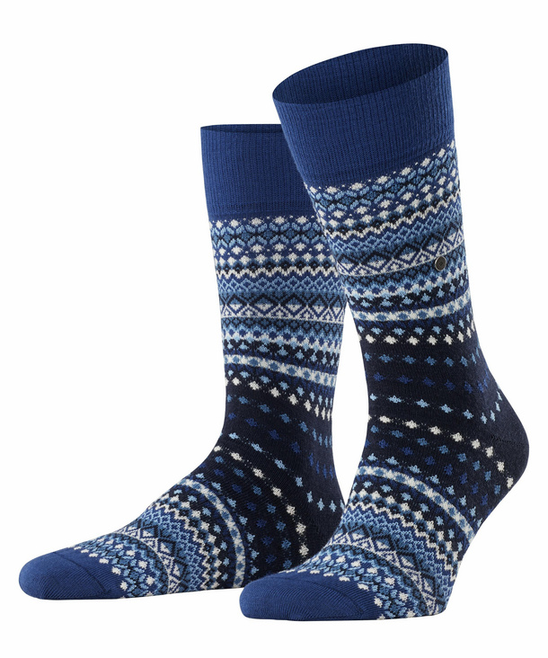 Burlington Ancient Fair Isle Herren Socken, 40-46, Blau, AnderesMuster, Sch günstig online kaufen