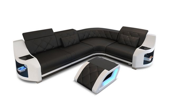 Sofa Dreams Ecksofa Sofa Genua Mini Leder L Form, Designersofa, Ledersofa m günstig online kaufen