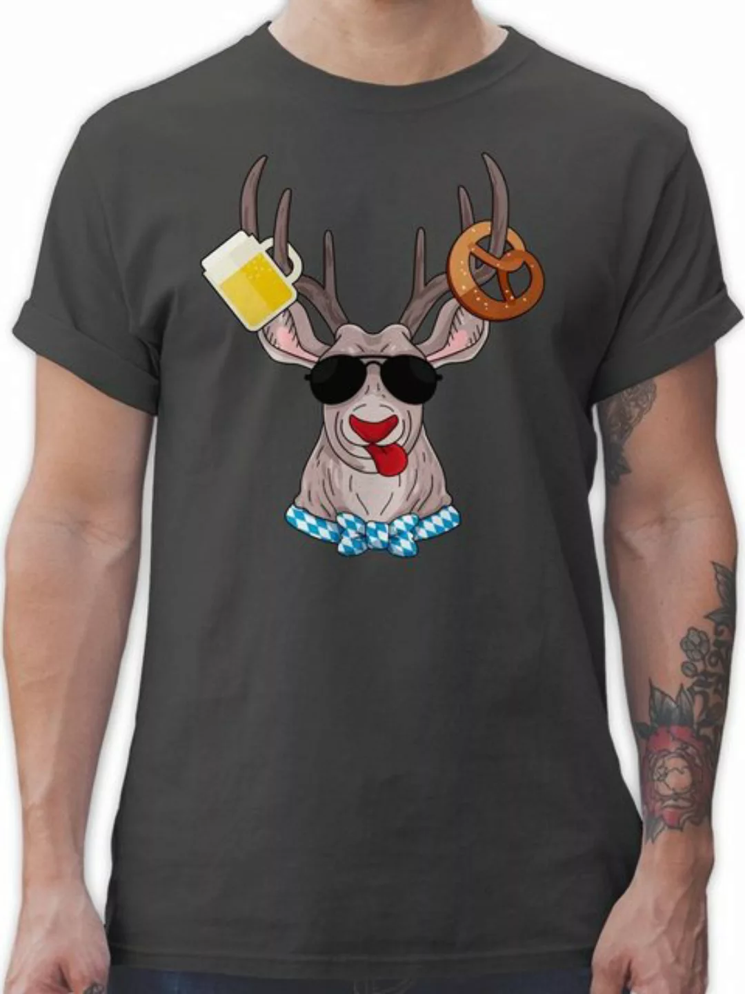 Shirtracer T-Shirt Oktoberfest Hirsch Mode für Oktoberfest Herren günstig online kaufen