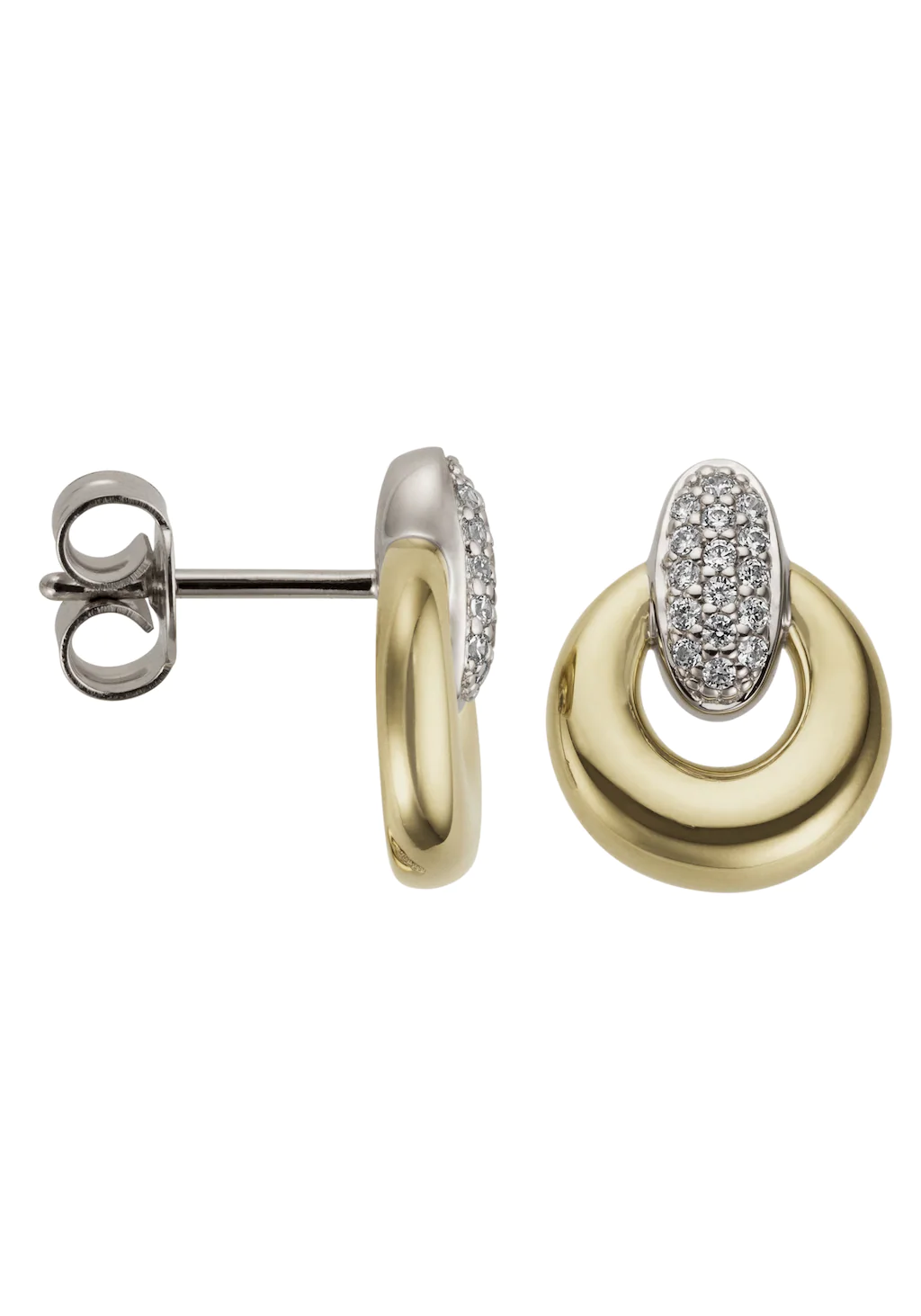 JOBO Paar Ohrstecker "Ohrringe mit 32 Diamanten", 585 Gold bicolor günstig online kaufen