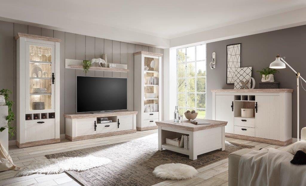 Home affaire Wohnwand "Florenz 8", (Set, 4 St.), im romatischen Landhausloo günstig online kaufen