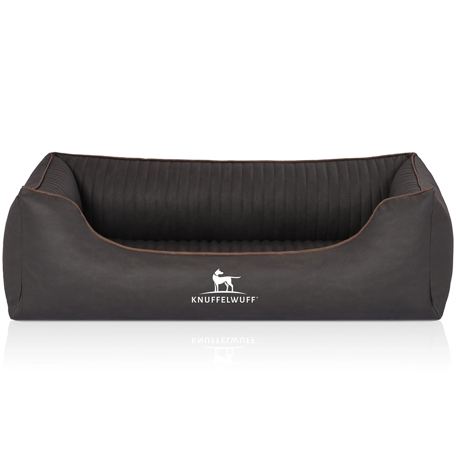 Knuffelwuff Hundebett Columbia Orthopädisch Kunstleder  M-L 85 x 63cm Schwa günstig online kaufen