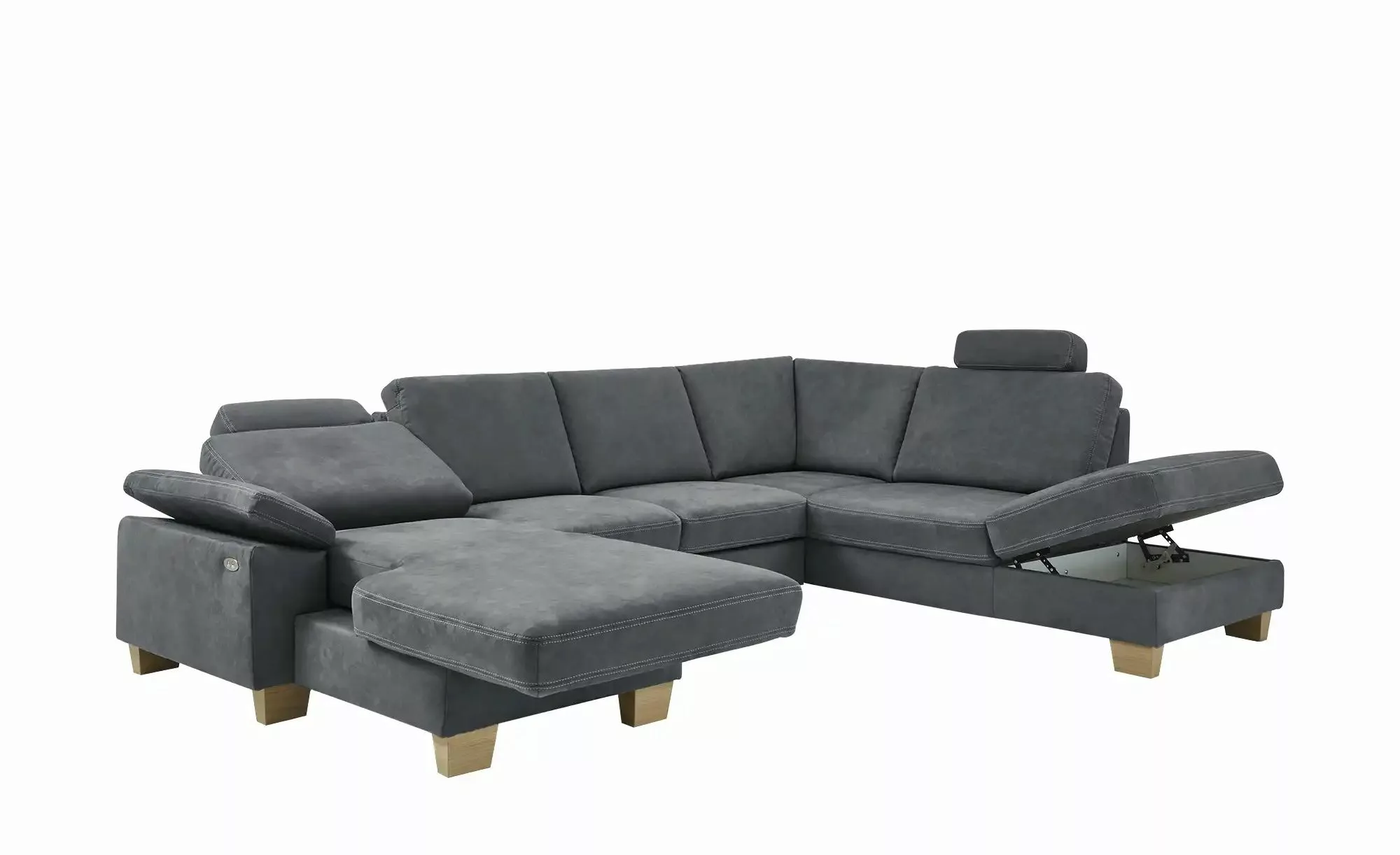 meinSofa Wohnlandschaft  Samu ¦ grau ¦ Maße (cm): B: 316 H: 90 T: 235.0 Pol günstig online kaufen