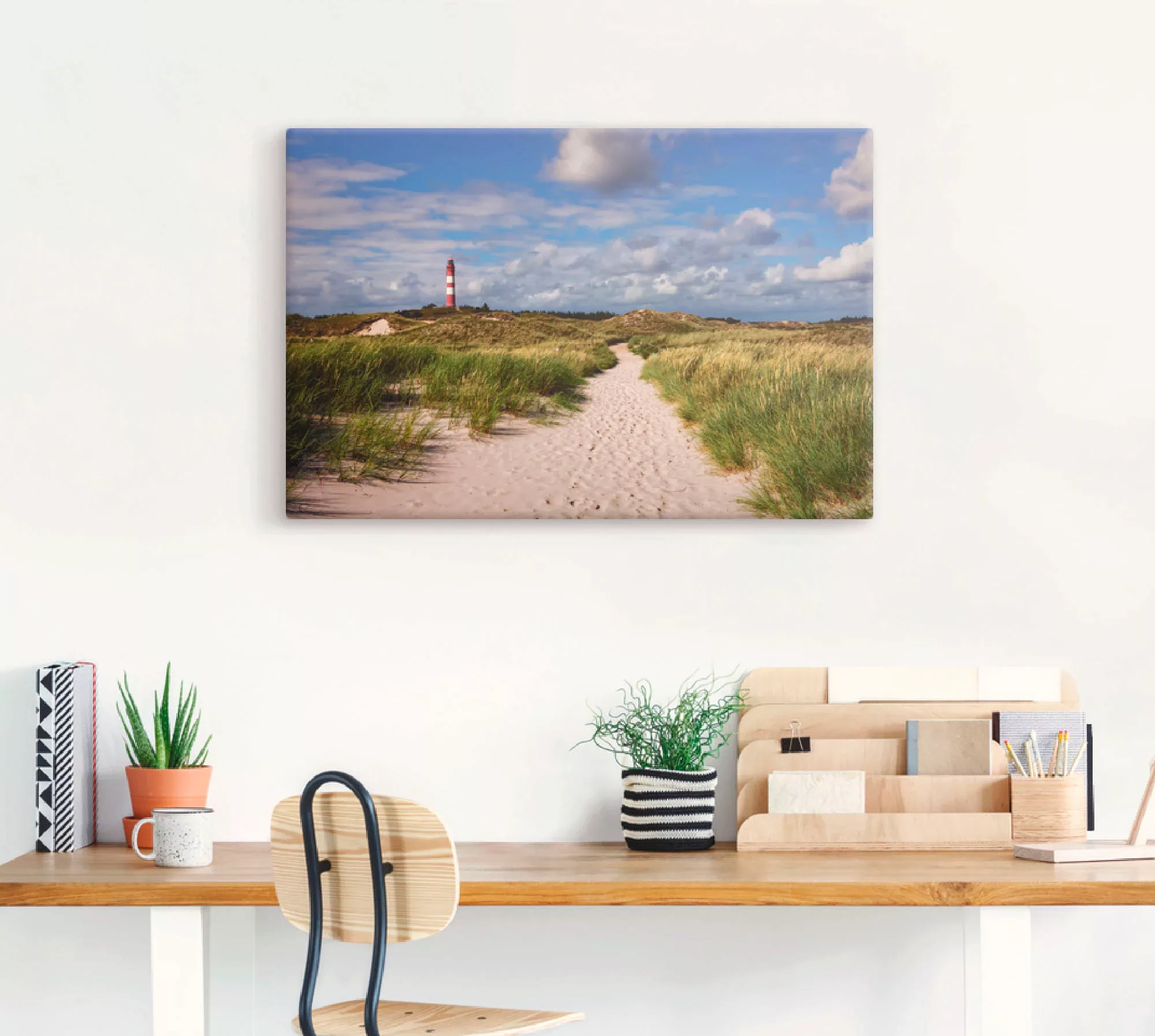 Artland Wandbild "Strandweg zum Leuchtturm - Insel Amrum", Küste, (1 St.), günstig online kaufen