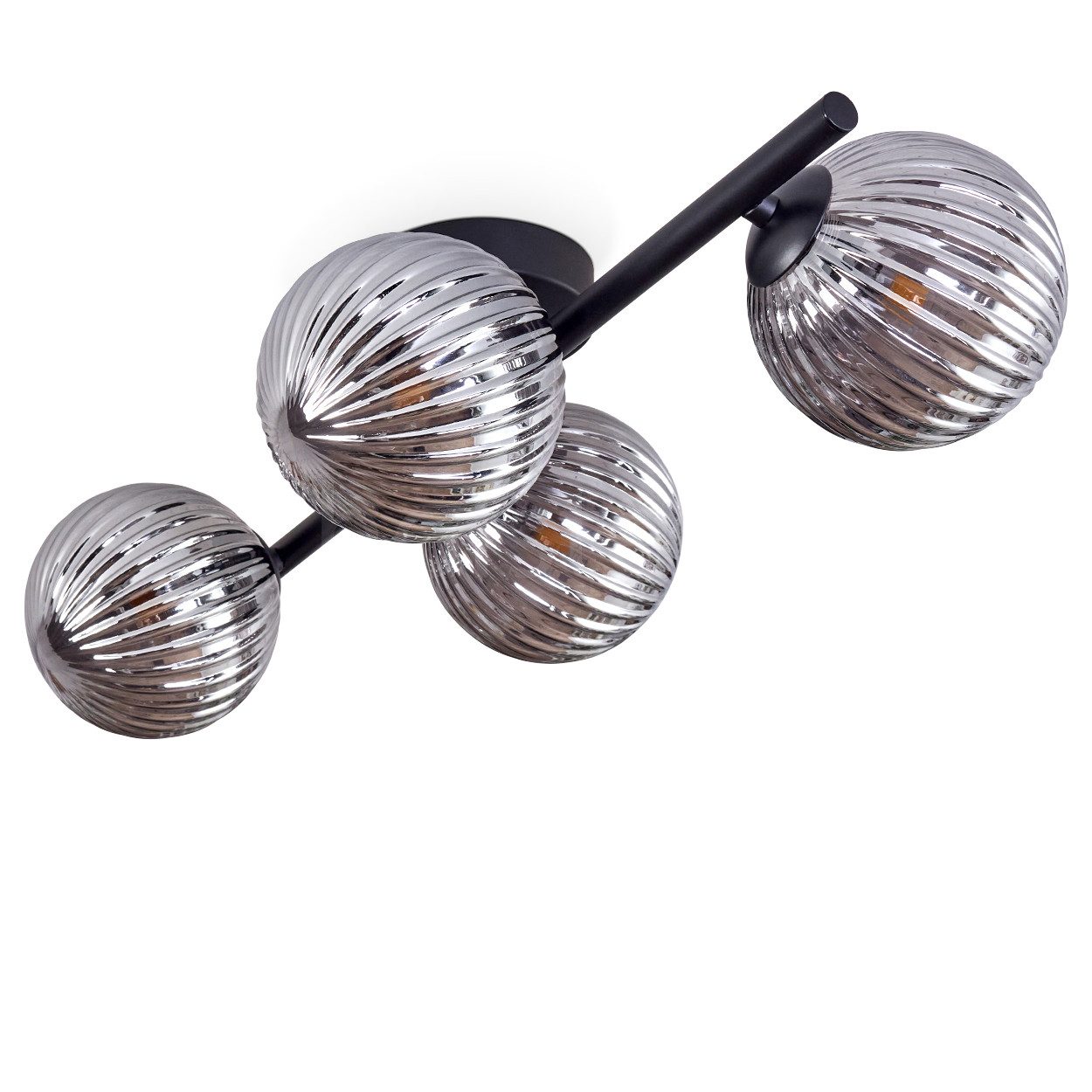 hofstein Deckenleuchte Deckenlampe aus Metall/Glas in günstig online kaufen