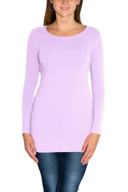 Alkato Langarmshirt Alkato Damen Langarm Longshirt Langarmshirt Tunika Basi günstig online kaufen