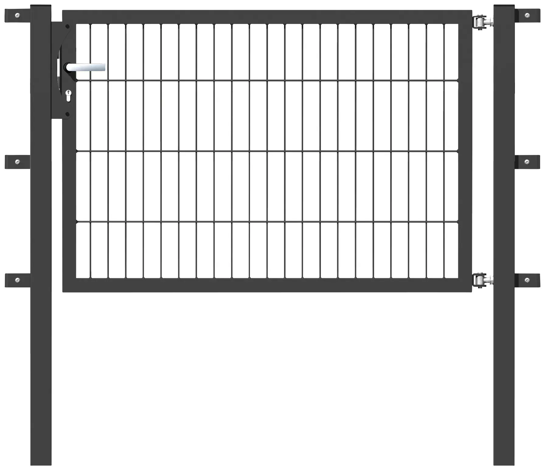 Metallzaun Einzeltor für Doppelstabmatte Anthrazit z. Einbeton. 80 cm x 125 günstig online kaufen