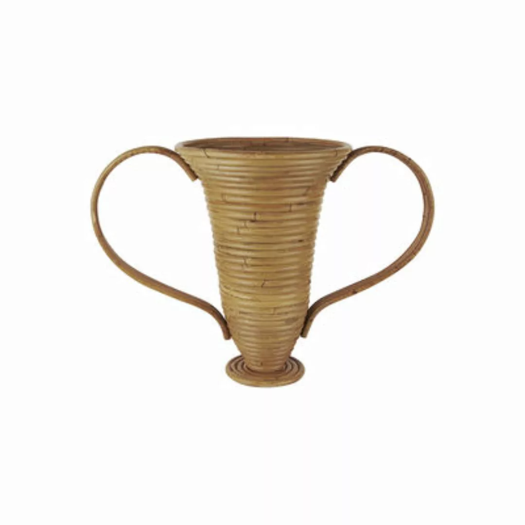 Vase Amphora Small faser braun / Rattan - H 30 cm - Ferm Living - Braun günstig online kaufen
