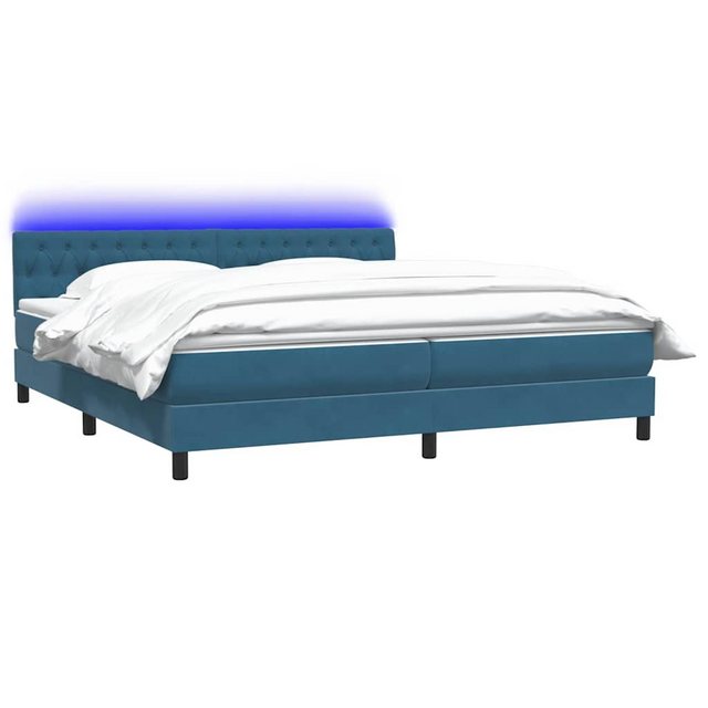 vidaXL Bett Boxspringbett mit Matratze Dunkelblau 200x210 cm Samt günstig online kaufen