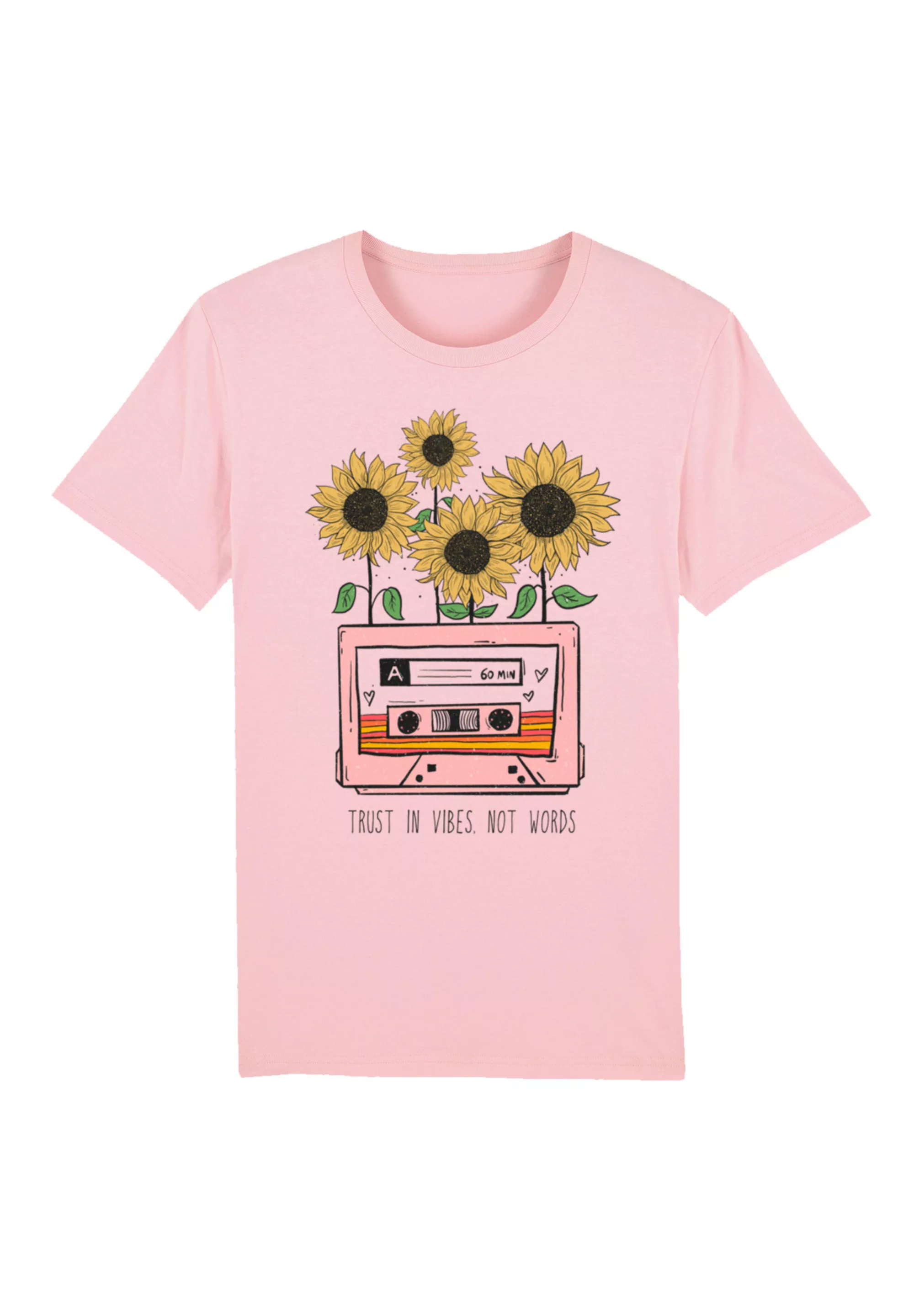 F4NT4STIC T-Shirt "Flower trust in vibes not words retro", Premium Qualität günstig online kaufen