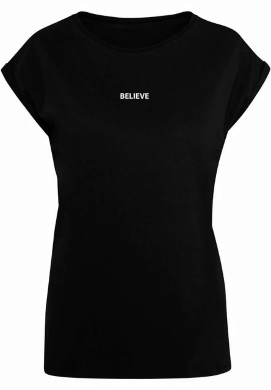 Merchcode T-Shirt Merchcode Damen Ladies Believe Front Extended Shoulder Te günstig online kaufen