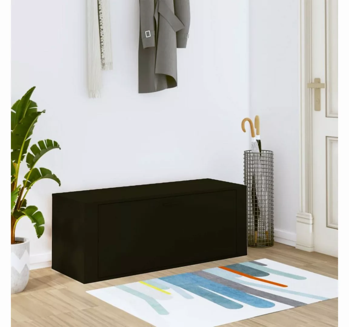 vidaXL Schuhschrank Wand-Schuhschrank Schwarz 100x35x38 cm Spanplatte günstig online kaufen