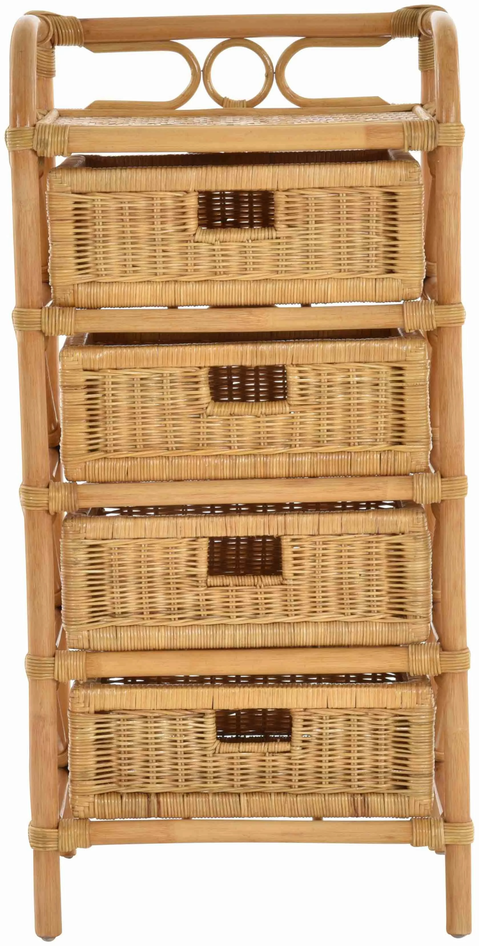 Krines Home Badregal Rattan Standregal Kommode günstig online kaufen