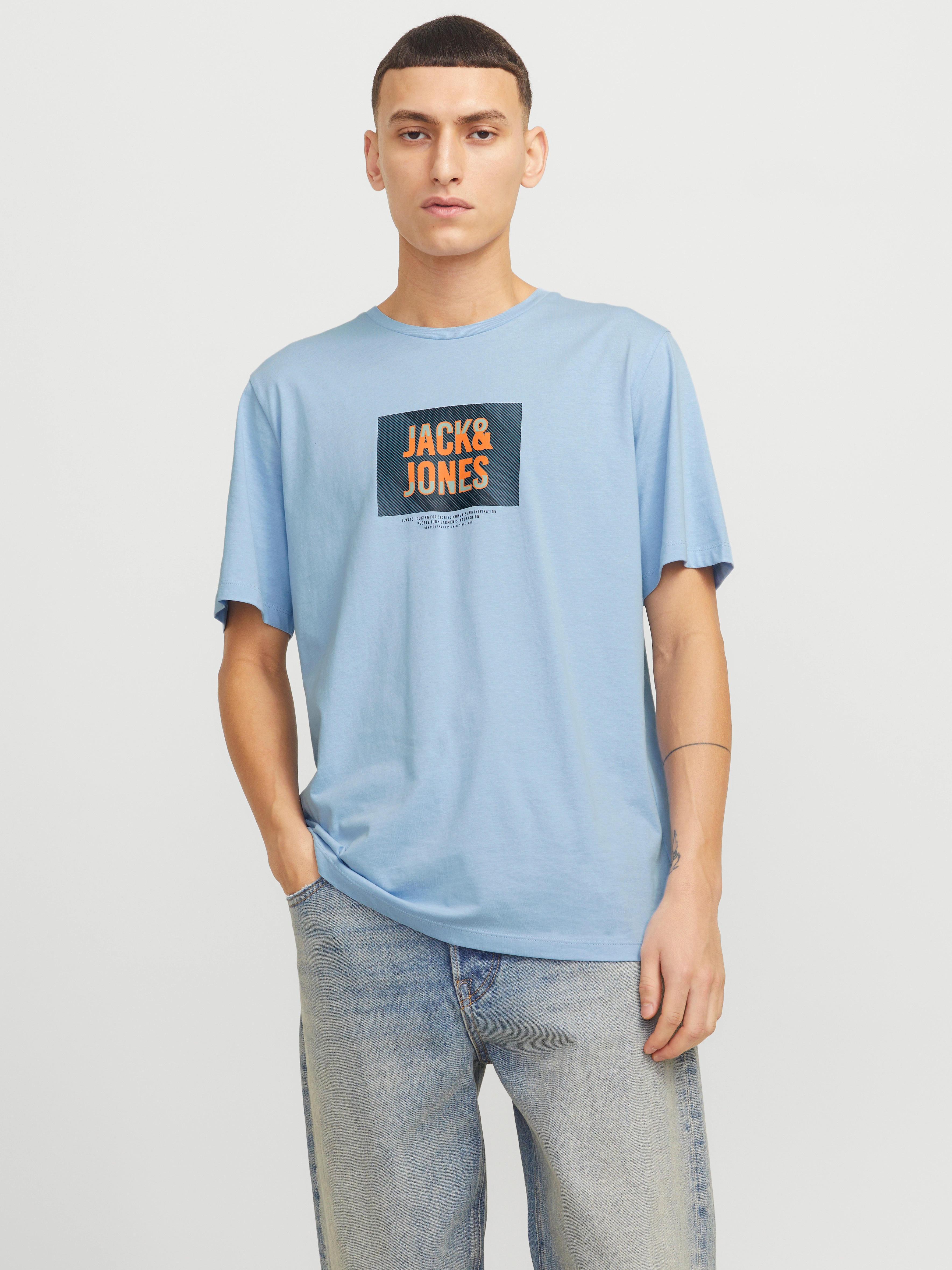 Jack & Jones Print-Shirt "JJHUDSON – Print-Shirt mit Rundhals und Loose Fit günstig online kaufen