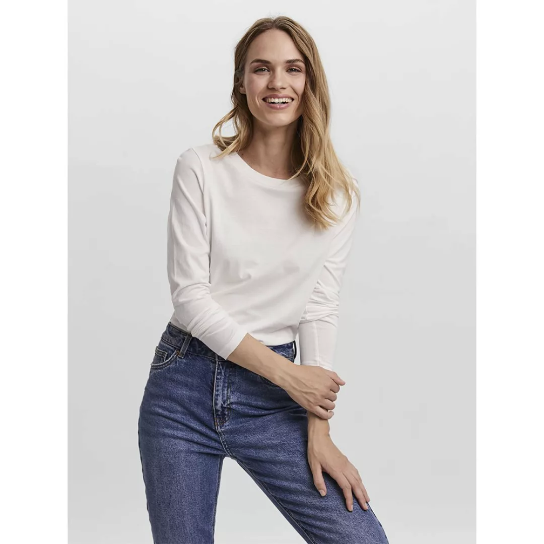 Vero Moda Paula Langarm-t-shirt XL Snow White günstig online kaufen