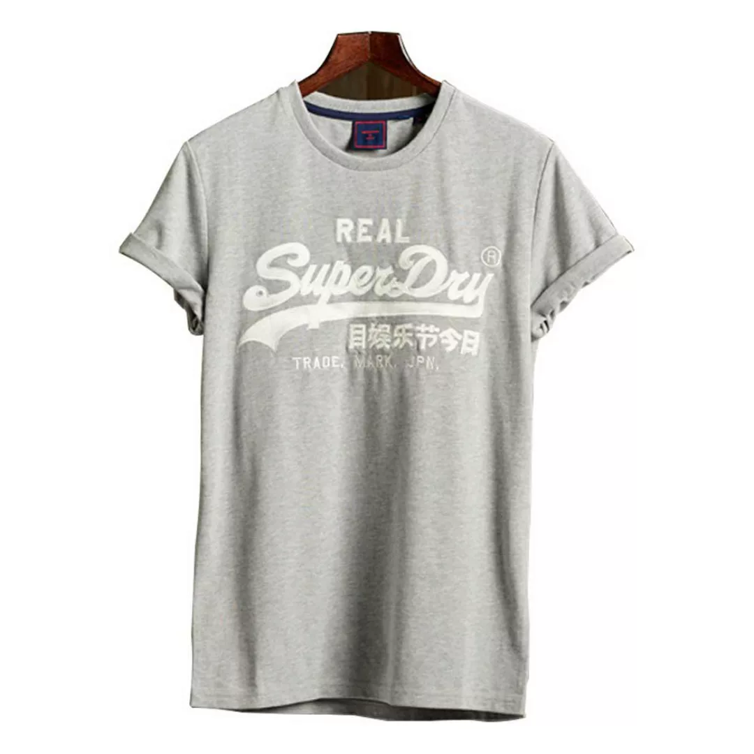 Superdry Vintage Logo Embroidery Kurzarm T-shirt S Grey Marl günstig online kaufen