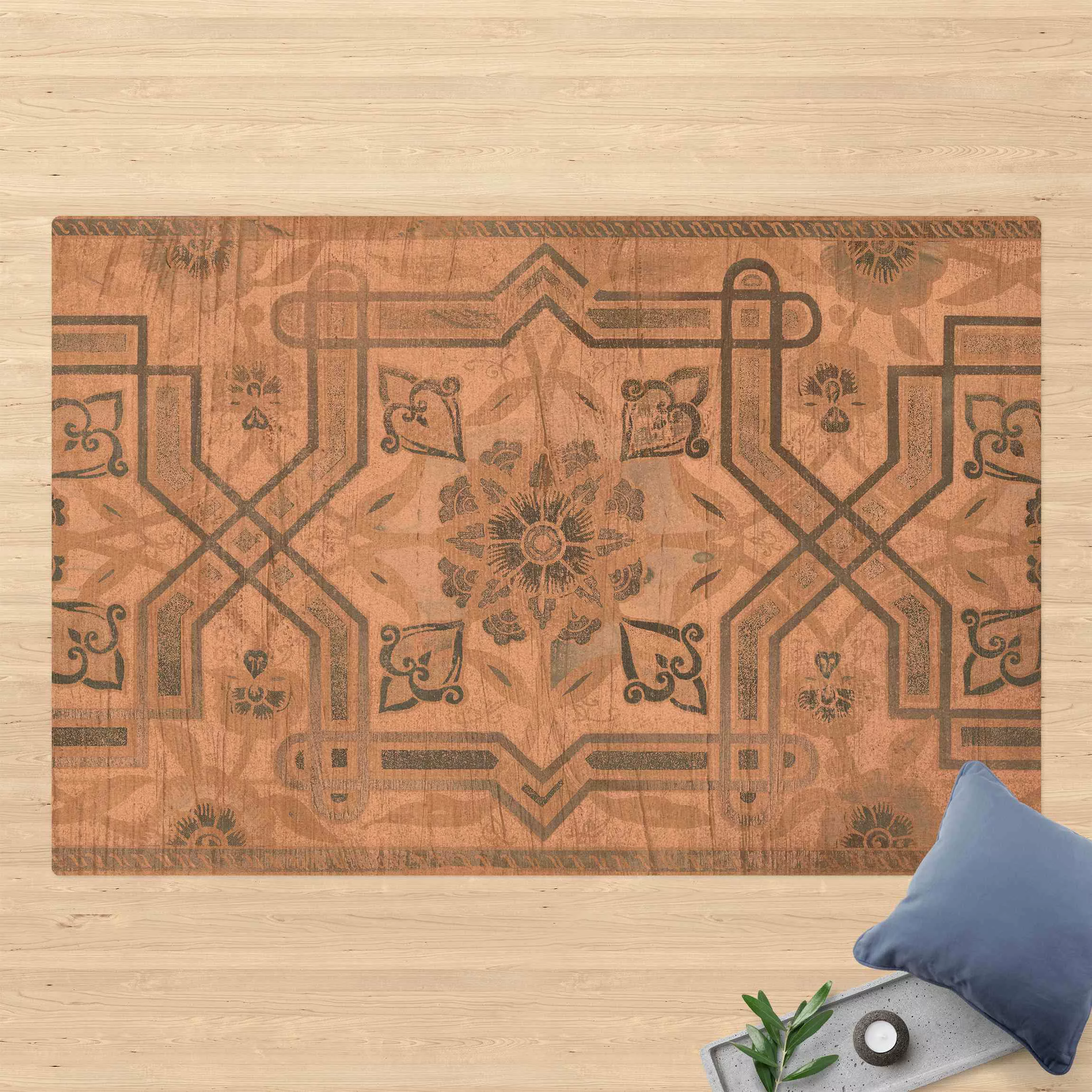Kork-Teppich Holzpaneel Persisch Vintage III günstig online kaufen