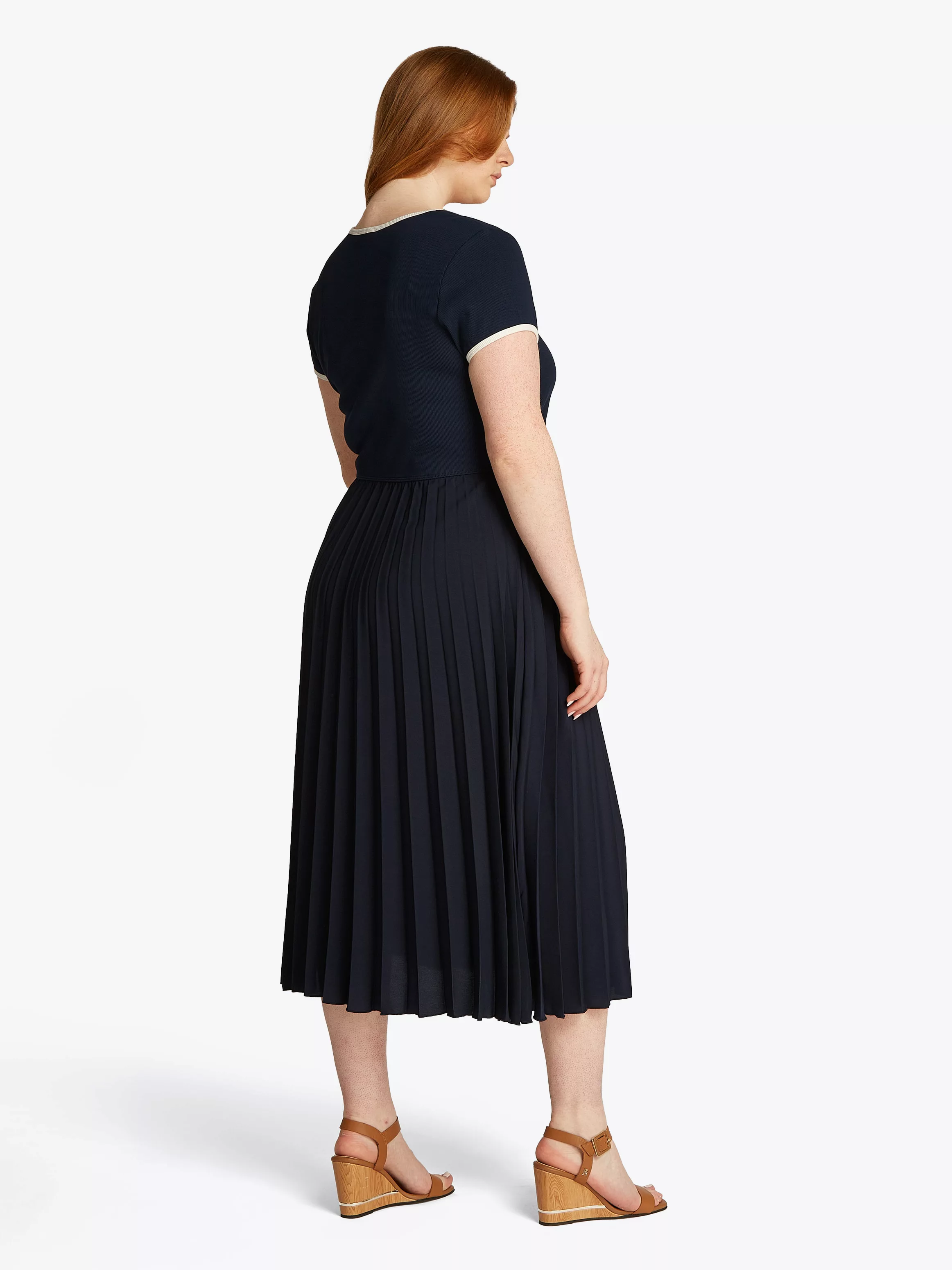 Tommy Hilfiger Curve Blusenkleid "CRV CONTRAST SOFT V-NK DRESS", in Großen günstig online kaufen